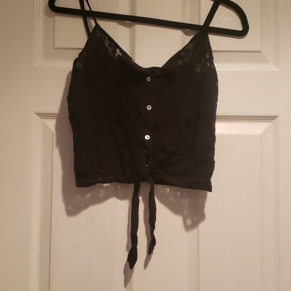 Black lace crop top!